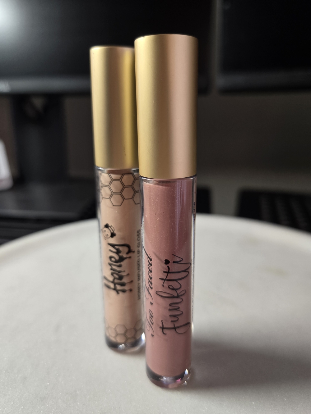 NEW Too Faced Funfetti Lip Gloss Mocha Freeze & Honey Infused Gloss Bundle